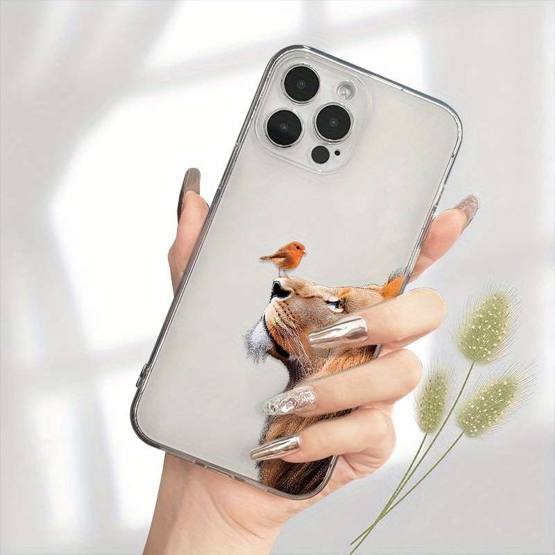1Pc Transparent For iPhone 13 Mini African Lion Phone Case