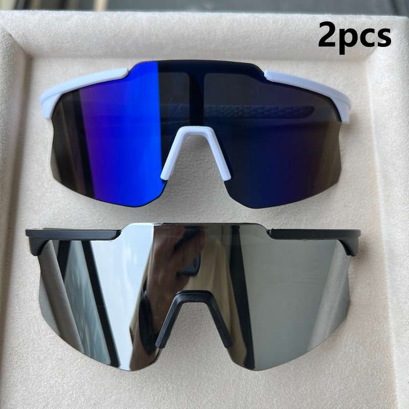 Cycling Glasses Color 2Pcs White Blue Mercury Black Silvery Mercury 2Pairs