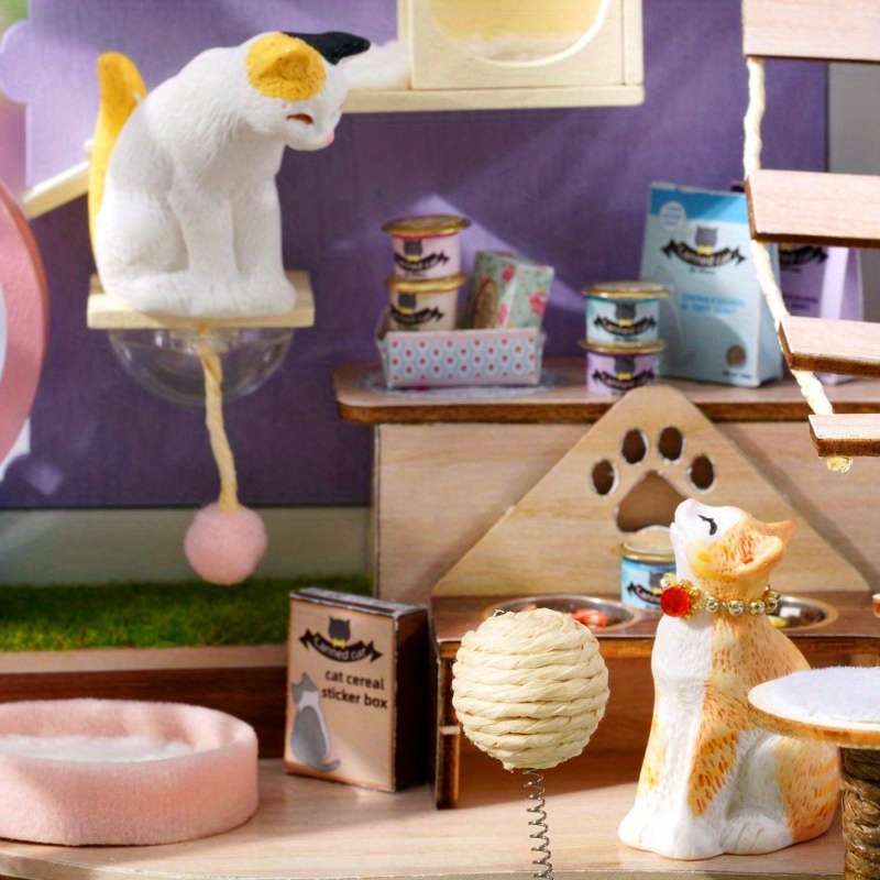3D Building Model Puzzle Set Style Kitten Paradise