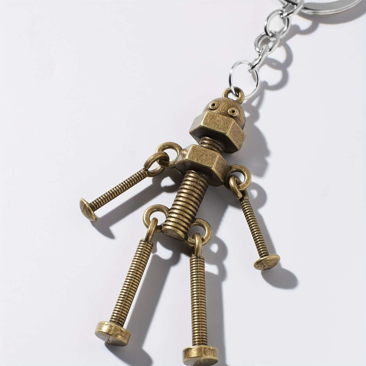 Keychain Ornament Color Bronze Robot Keychain Quantity3Pcs
