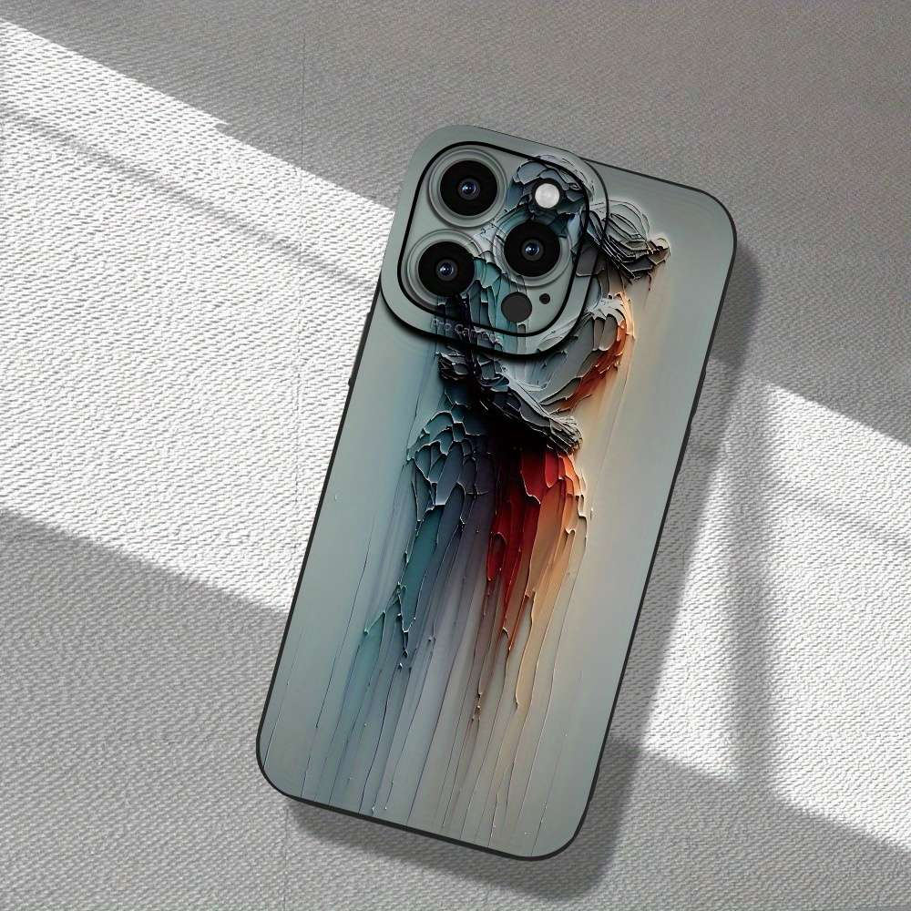 1Pc Black For iPhone 13 Couple Pattern Phone Case