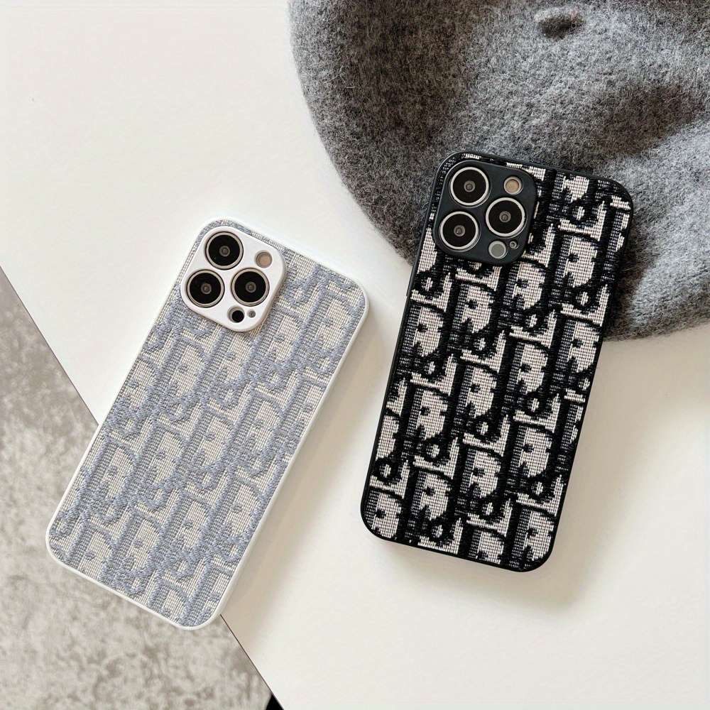1Pc White For iPhone X Premium Embroidered Phone Case