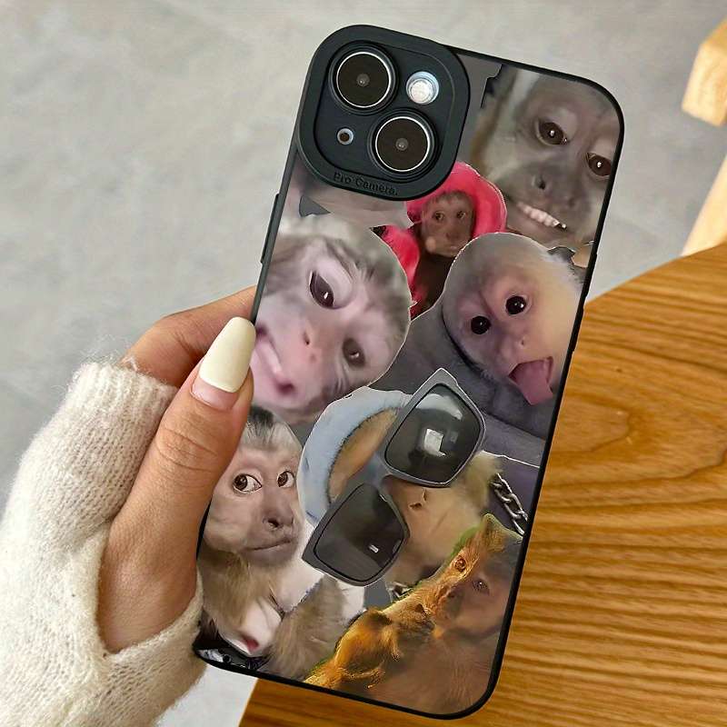 1Pc Mixed Color  For iPhone 15 Plus Fun Monkey Themed Phone Case