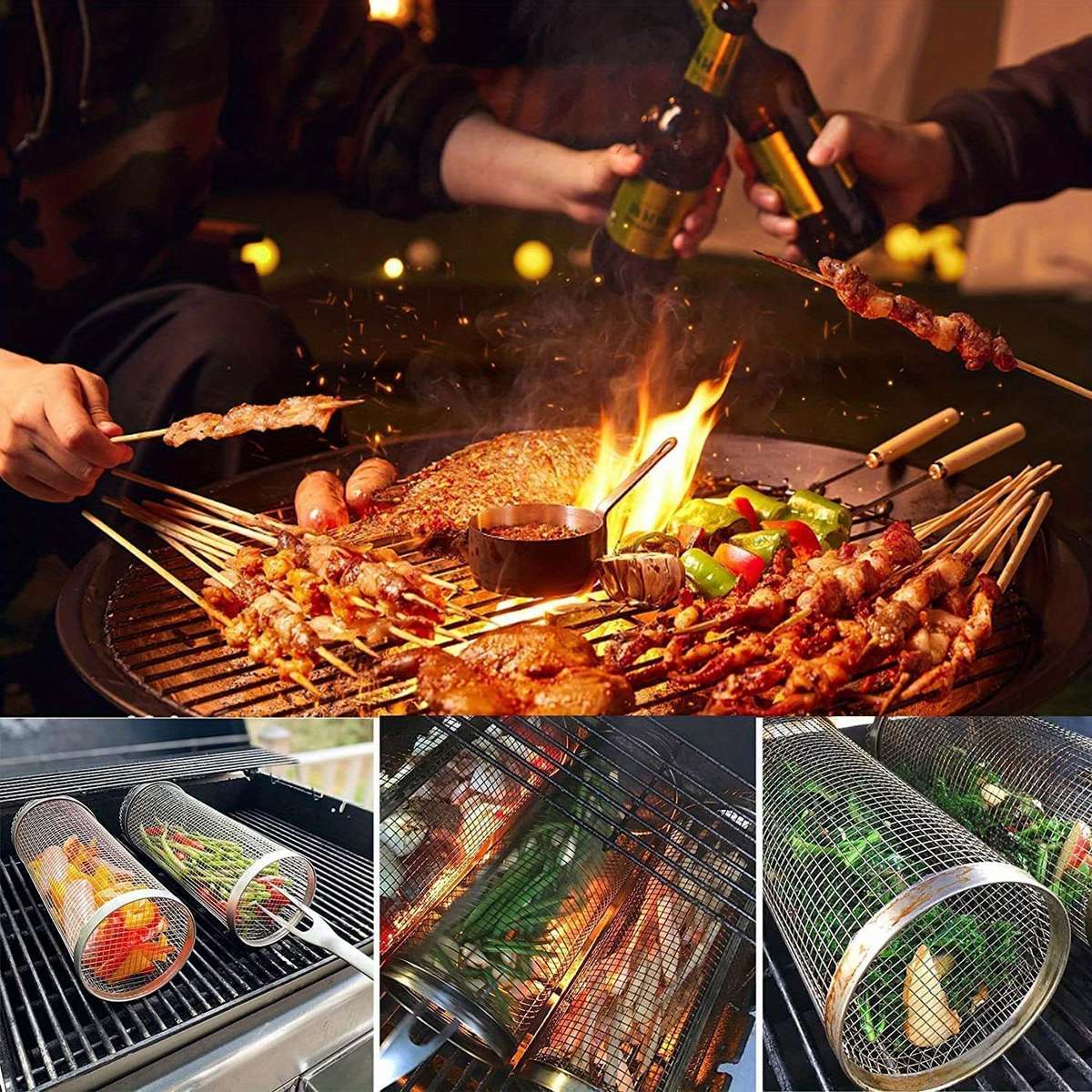 Grilling Net Model Large3Piece Set Cagehookoil Spray Bottle