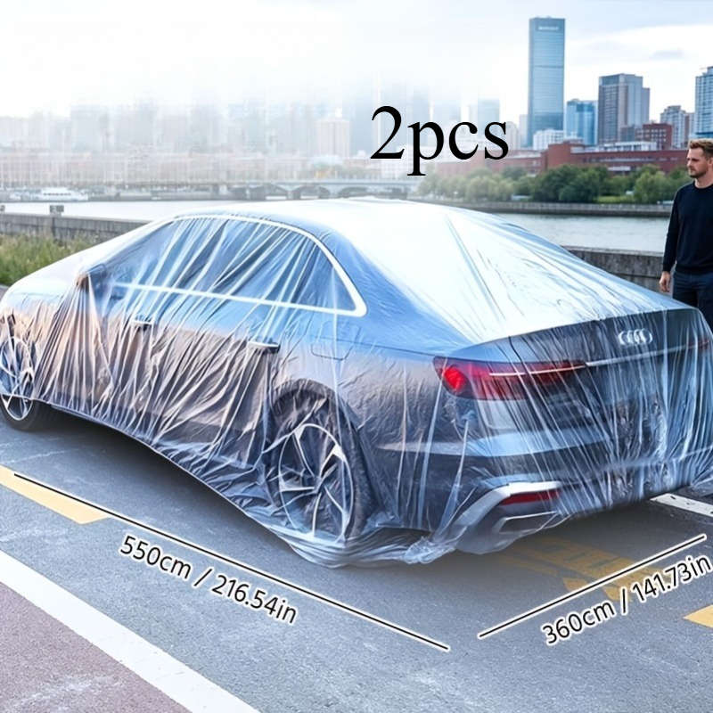 Car Cover Color Transparent White 2Pcs