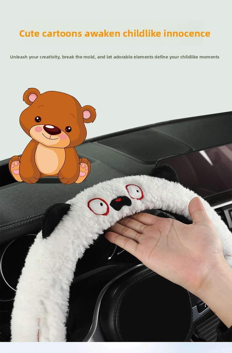 Car Steering Wheel Cover Taro White Size 38Cm
