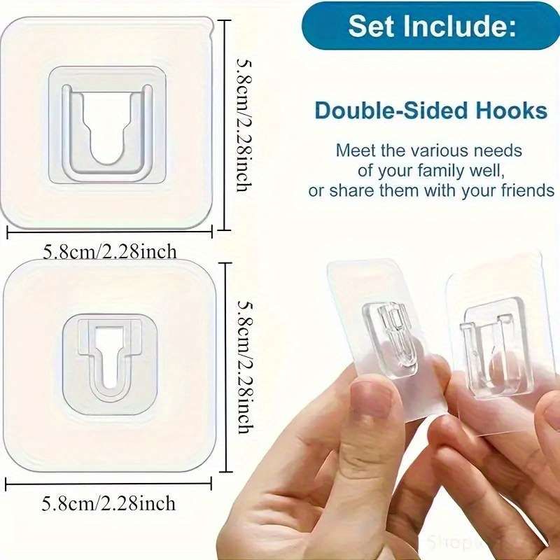 Strong Double Sided Adhesive Wall Hooks Transparent Suction Quantity 1 Set