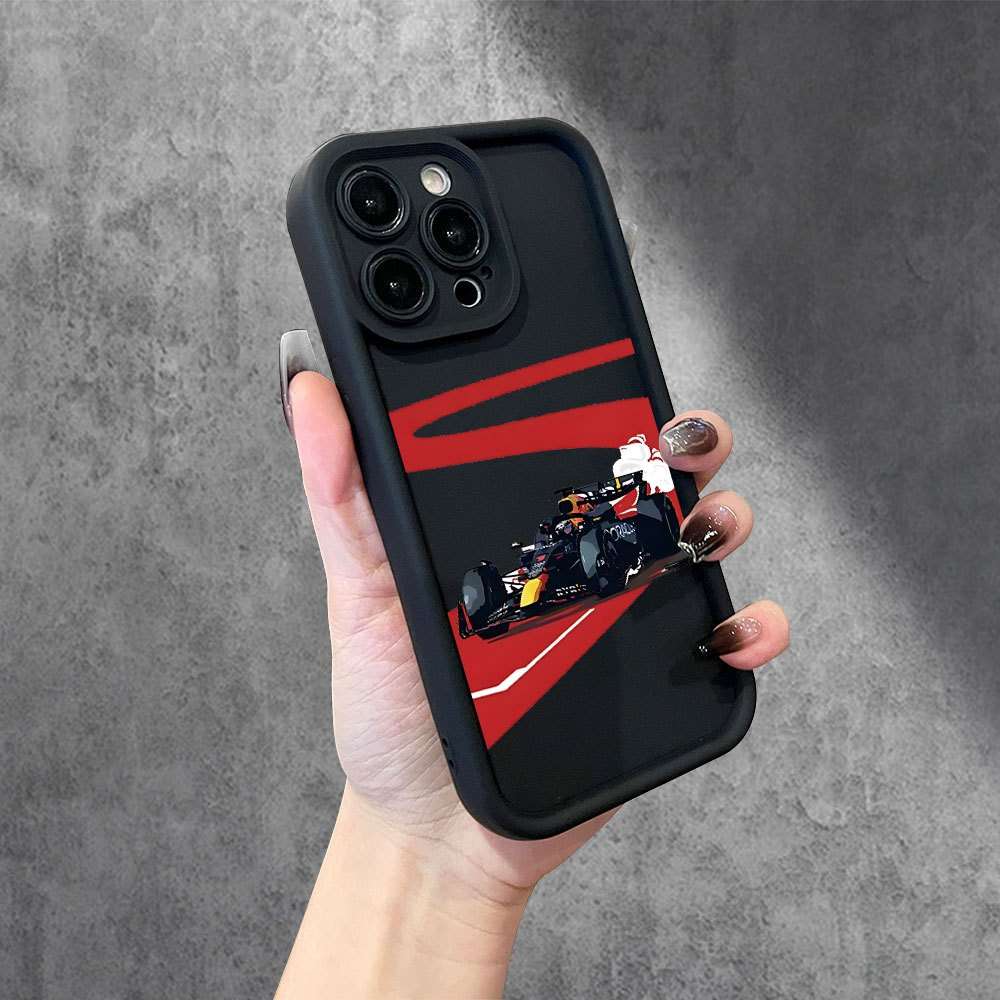 1Pc Black For iPhone 14 Cool Racing Car Design Phone Case