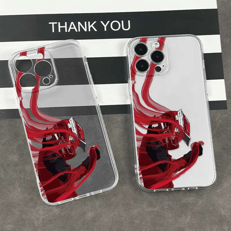 1Pc Transparent For iPhone 15 Plus Cool Racing Design Phone Case