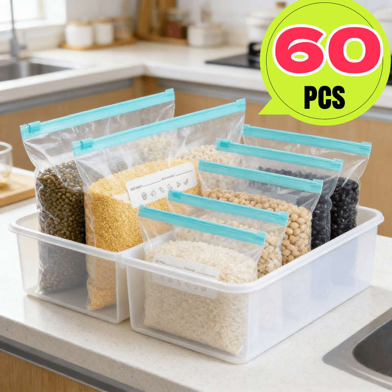 Food Storage Bags Quantity Buckle Type  60Pcs