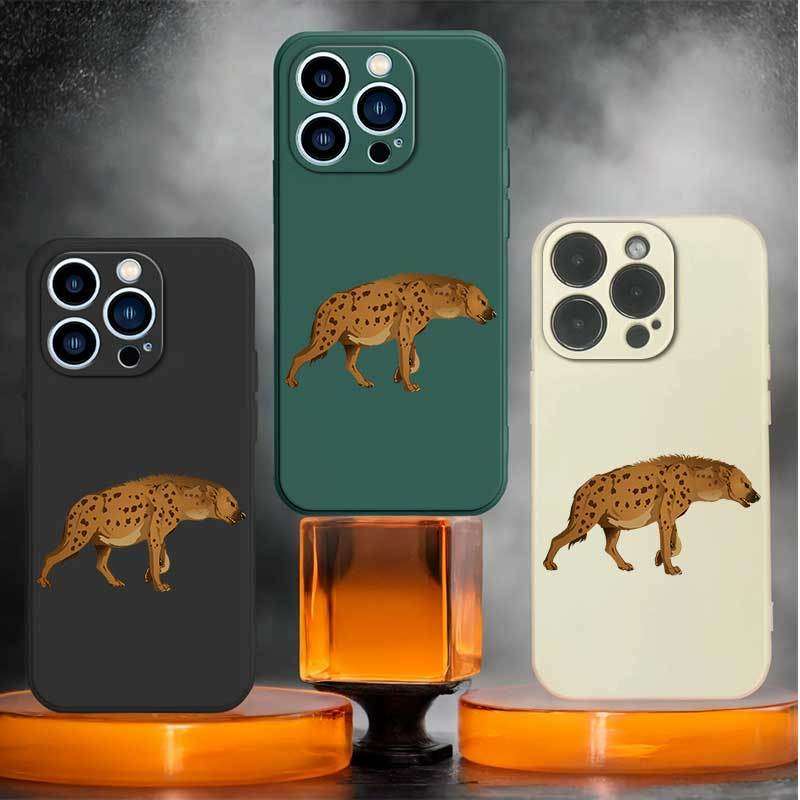 1Pc Black For iPhone 16 Pro Max African Wild Dog Phone Case