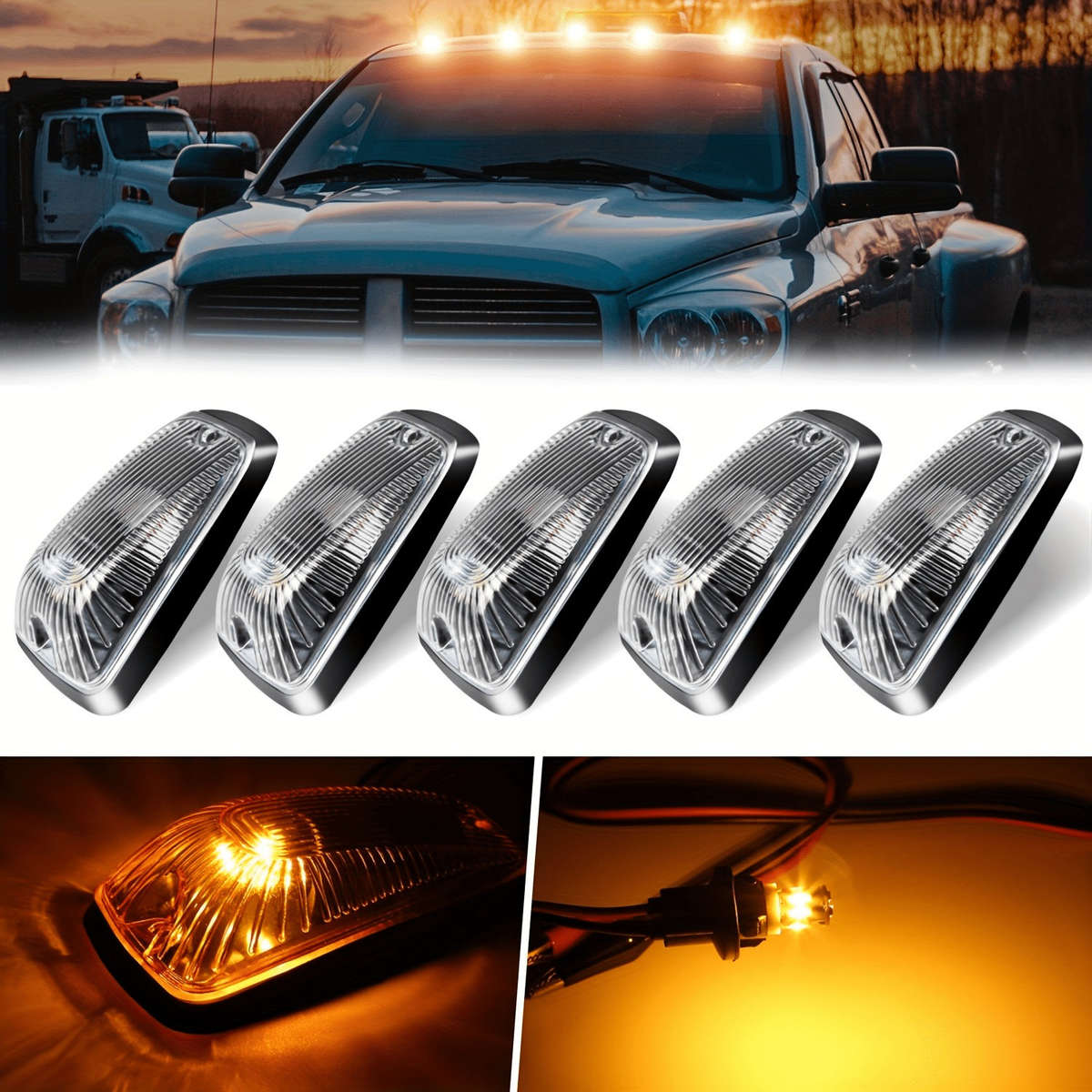 Car Lights Items Transparent Shellamber Light Quantity 5Pcsset
