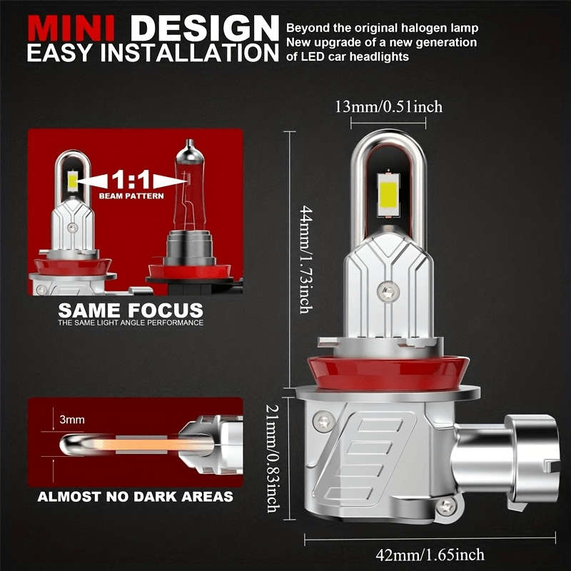 Car Lights Color 2Pcs 6000K H11