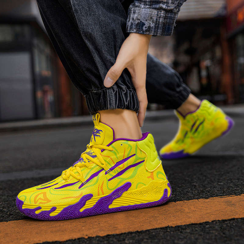 Sneakers Yellow Purple Size Uk 7