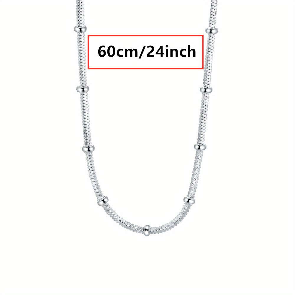 Rhinestone Stylish Plated Snake Chain Silver