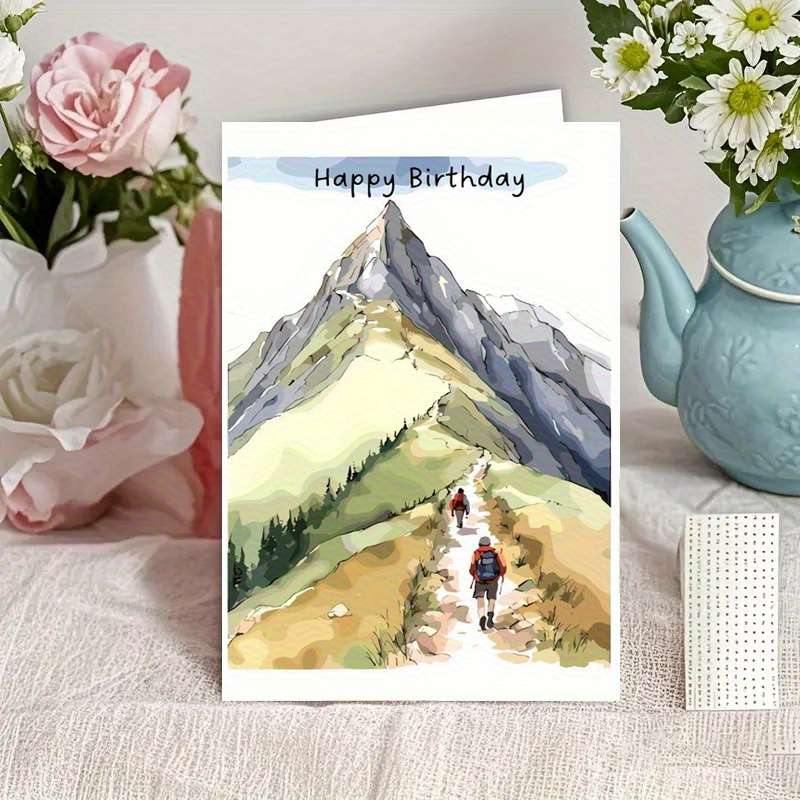 Greeting Cards Color Yellow Envelope Items 2 People Hiking