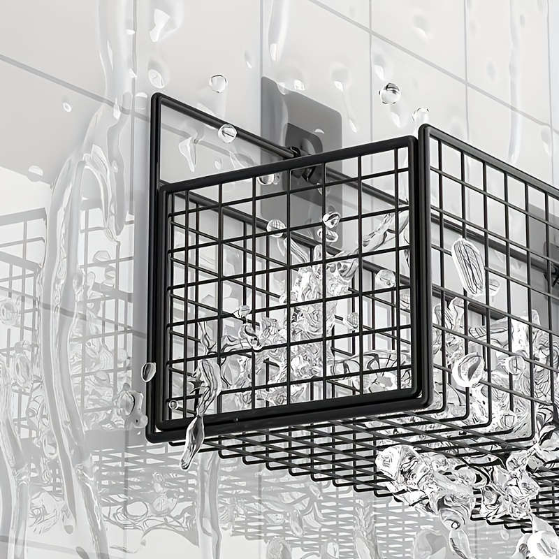 Bathroom Storage Rack Quantity Black 1 Piece  Rack  2 Patches