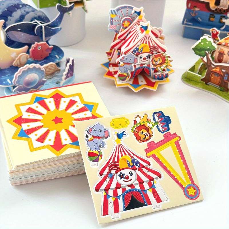 3D Building Model Puzzle Set Model Random Quantity 4 Pcs