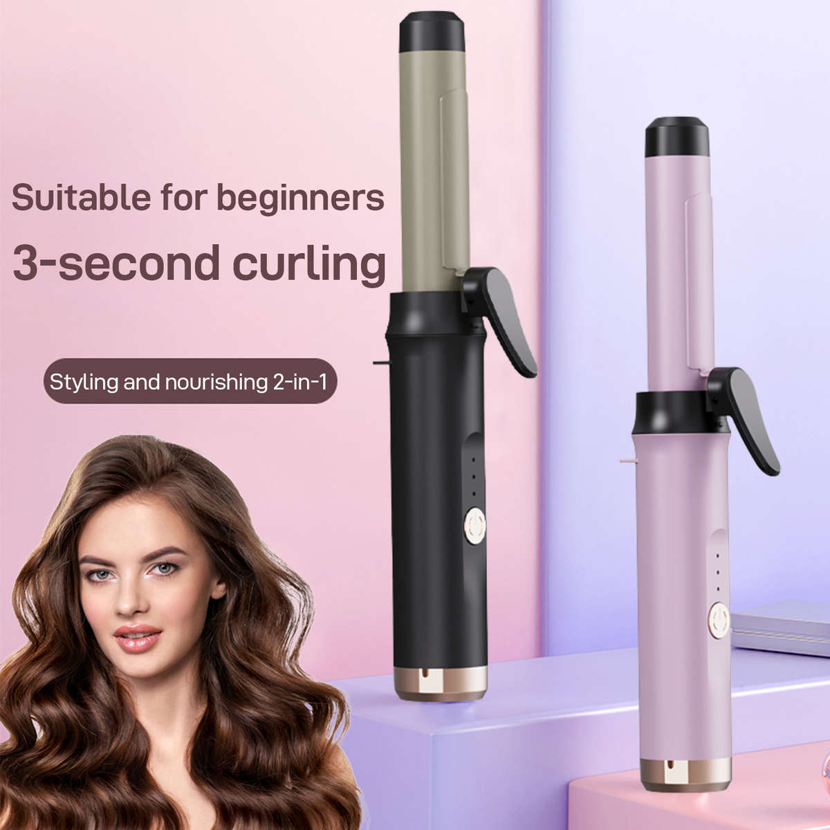 Curling Iron Color Purple Size2.8Cm