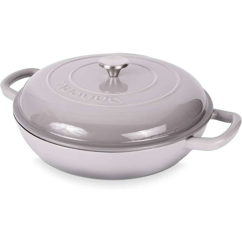 Cookware Pot Color Grey  3.7Quart  Shallow