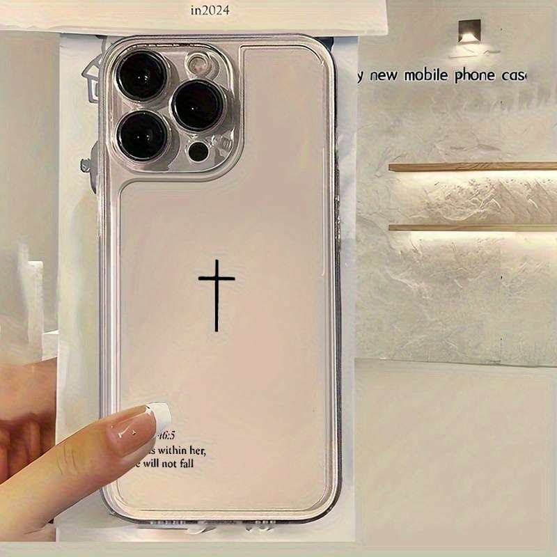 1pc Transparent For iPhone 11 Pro Cross Pattern Tpu Space Phone Case