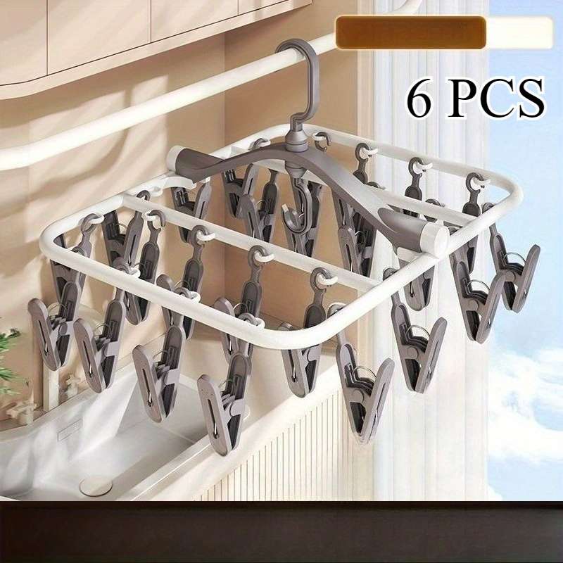 Clothes Rack SquarePersimmon Orange24 Clips Quantity 6Pcs