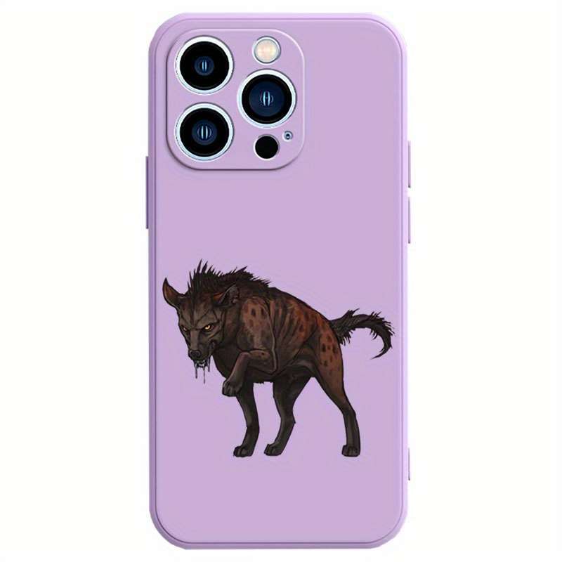 1Pc Black For iPhone 15 African Wild Dog Phone Case