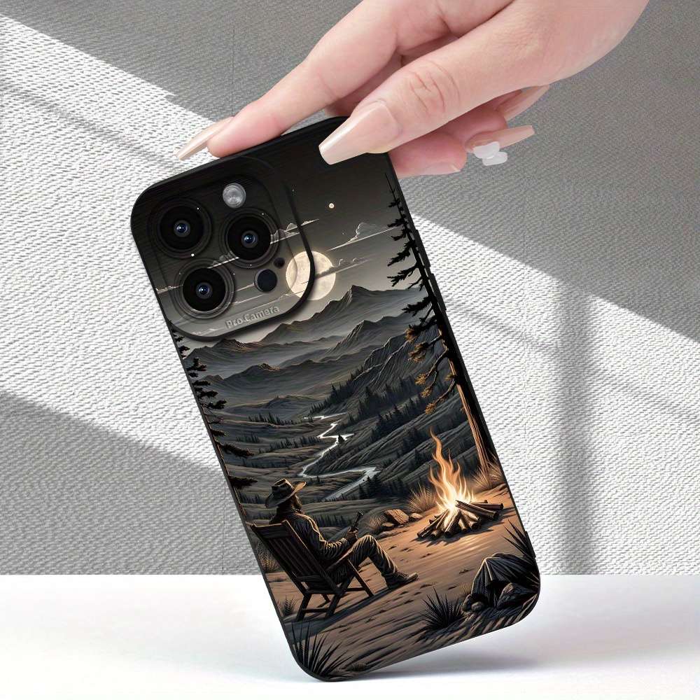 1Pc Black For iPhone SE Gentleman Fireplace Phone Case
