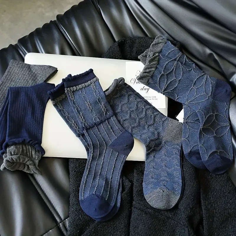 Women S Socks Color Mix 5 Pairs Size Onesize
