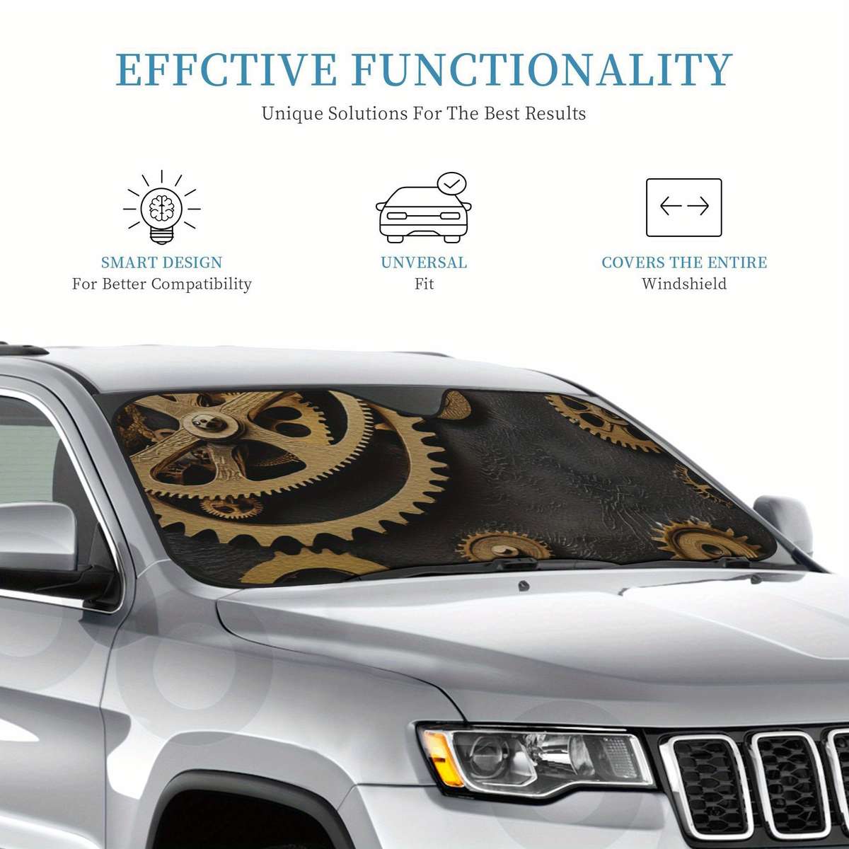 Car Sun Shades Color White Size 55 X29.9In Is 140X76Cm