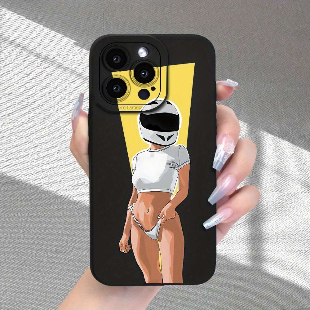 1Pc Black For iPhone 12 Pro Max Motorcycle Beauty Phone Case