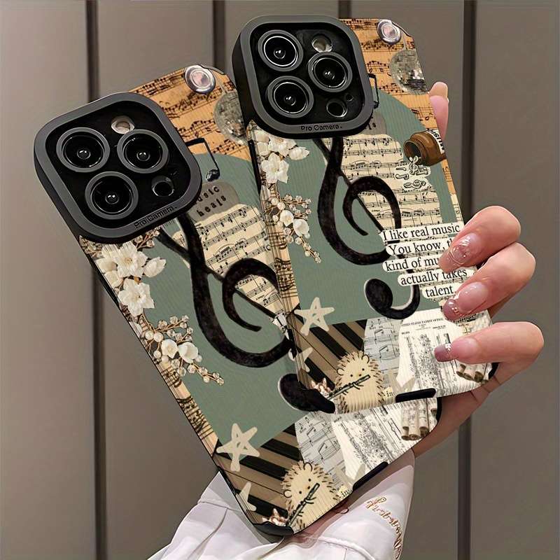 1Pc Mixed Color For iPhone 16 Plus Music Theme Phone Case
