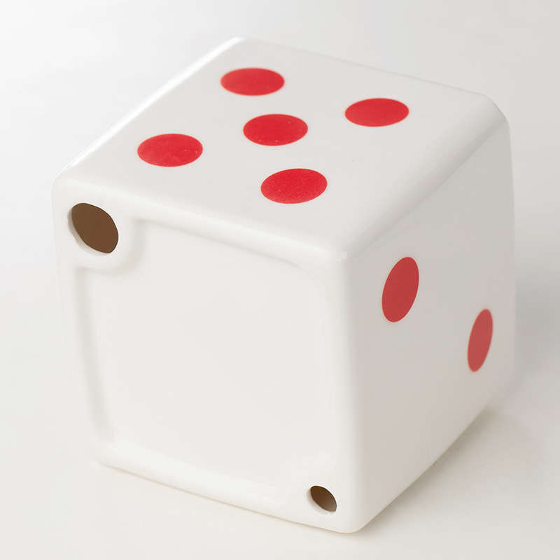 Classic Creative Ceramic Ashtray Dice Shape Storage Table Decoration Model Dot