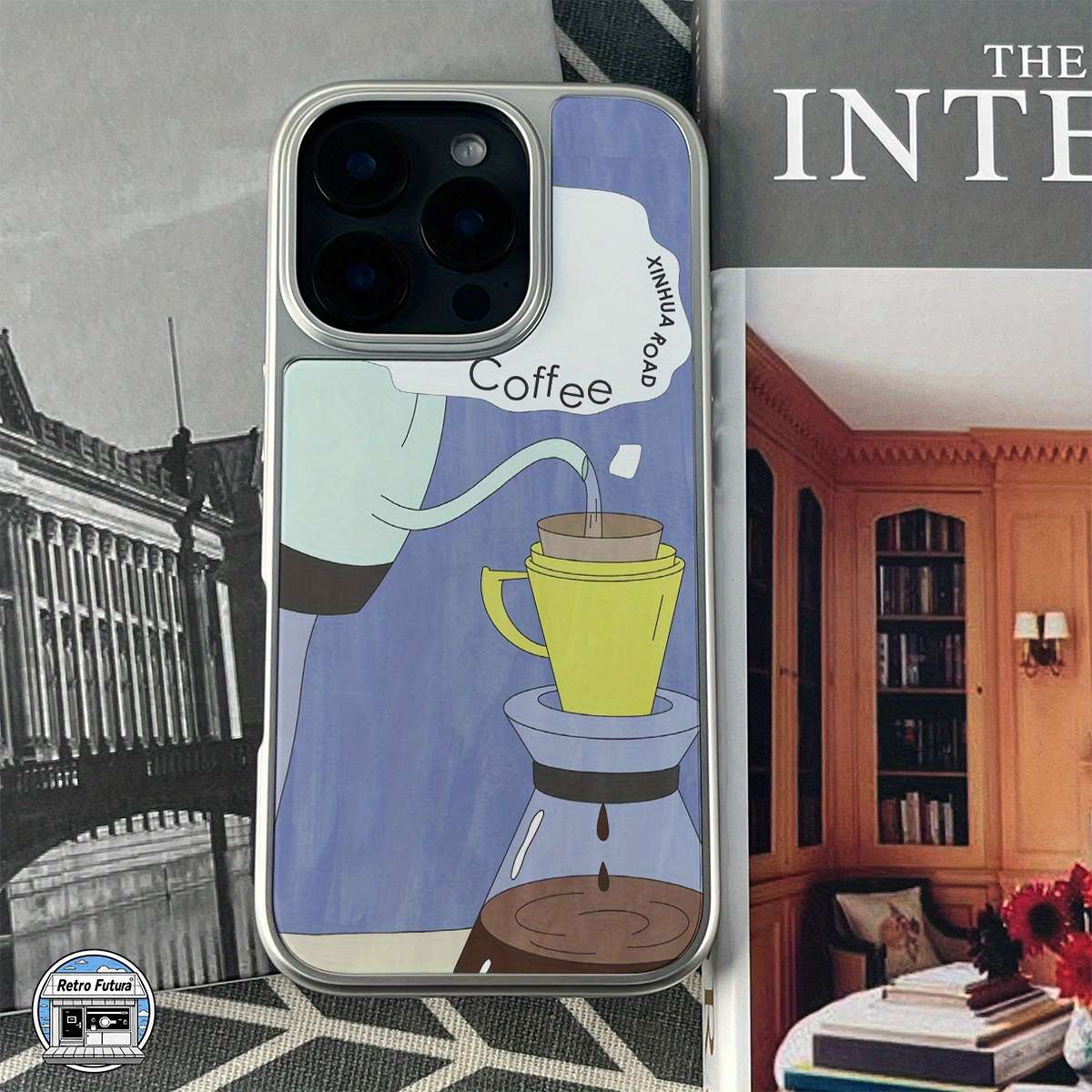 1Pc Mixed Color For iPhone 13 Pro Brewing Coffee Design Phone Case