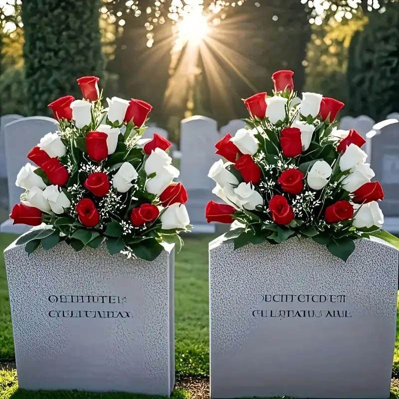 Simulated Flower Quantity 1 Red And 1 White