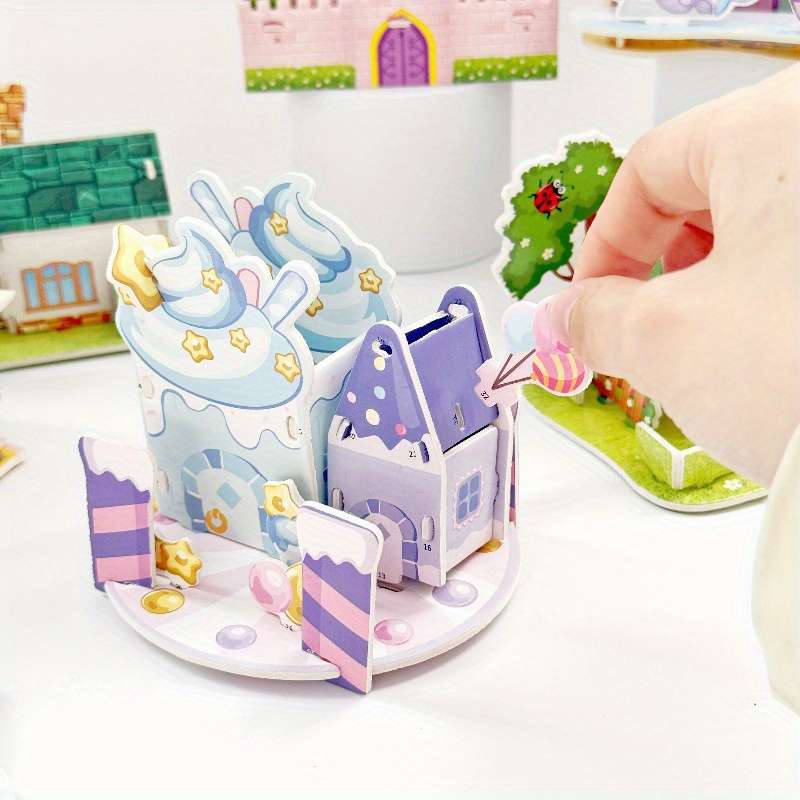 3D Building Model Puzzle Set Model Random Quantity 4 Pcs