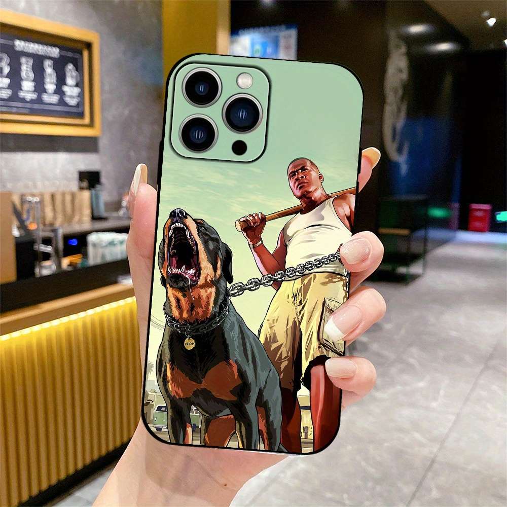 1Pc Black For iPhone 16 Plus Cartoon Cute Phone Case