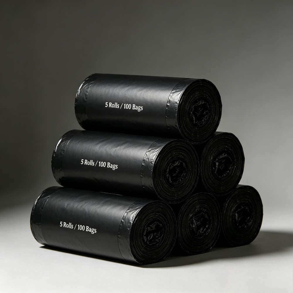 Trash Bag5 Rolls100 Pieces Black