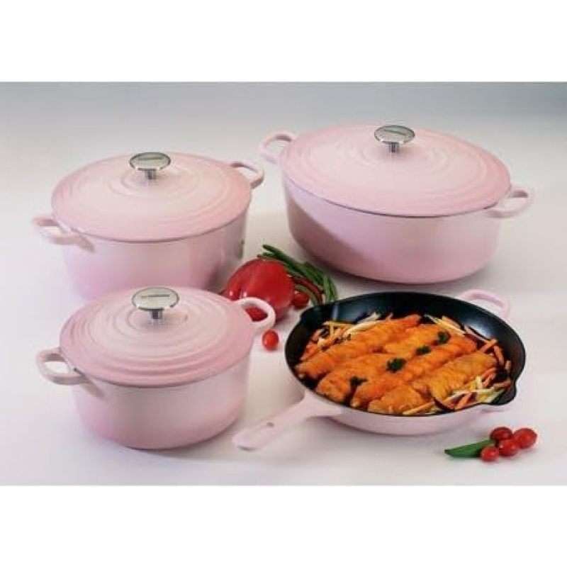 Cookware Pot Color 2 Tone Pink Materialcast Iron