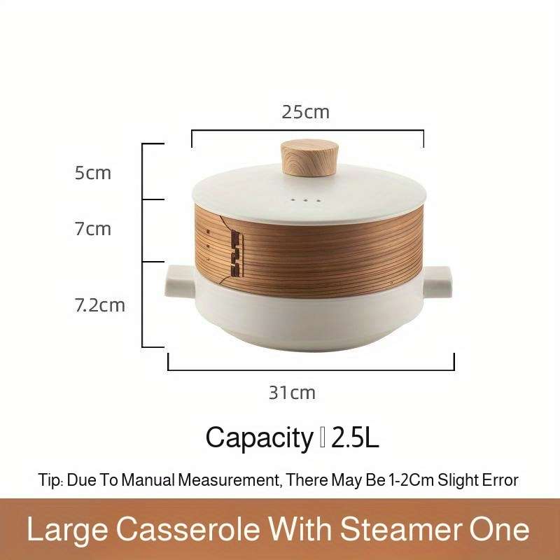 2-In-1 Ceramic Steamer And Stew Pot