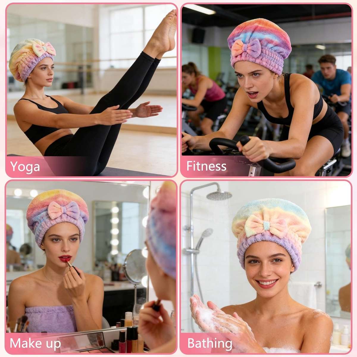 Hair Turban 2P Rainbow Hats