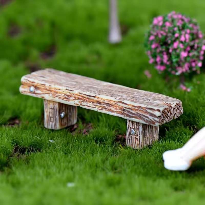 Miniature Resin Bench And Stools Abs Material Mixed Color Fairy Garden Ornaments
