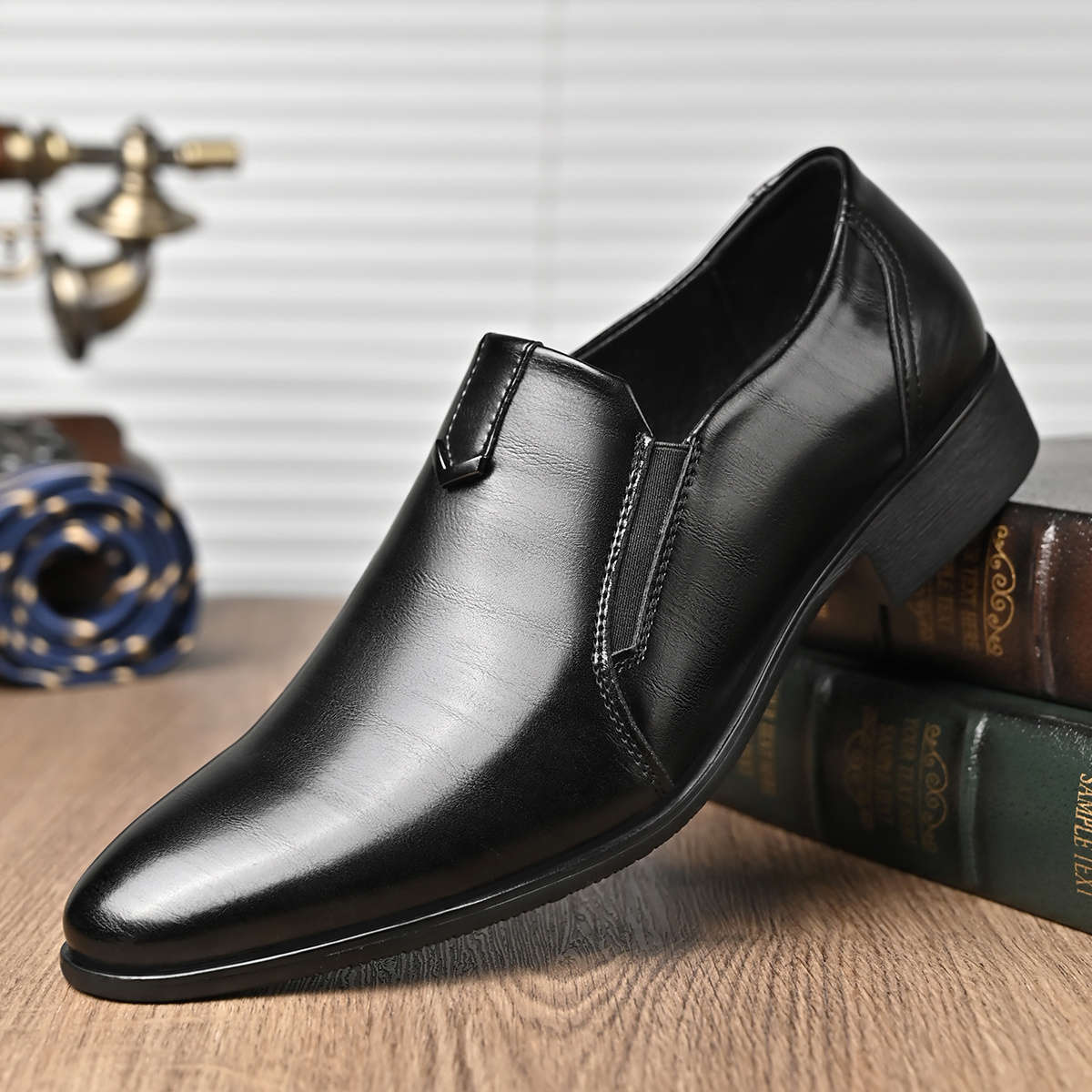 Mens Leather Shoes Color Black Sizeuk 8