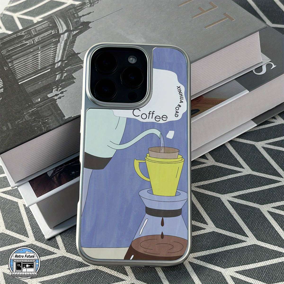 1Pc Mixed Color For iPhone 13 Pro Brewing Coffee Design Phone Case