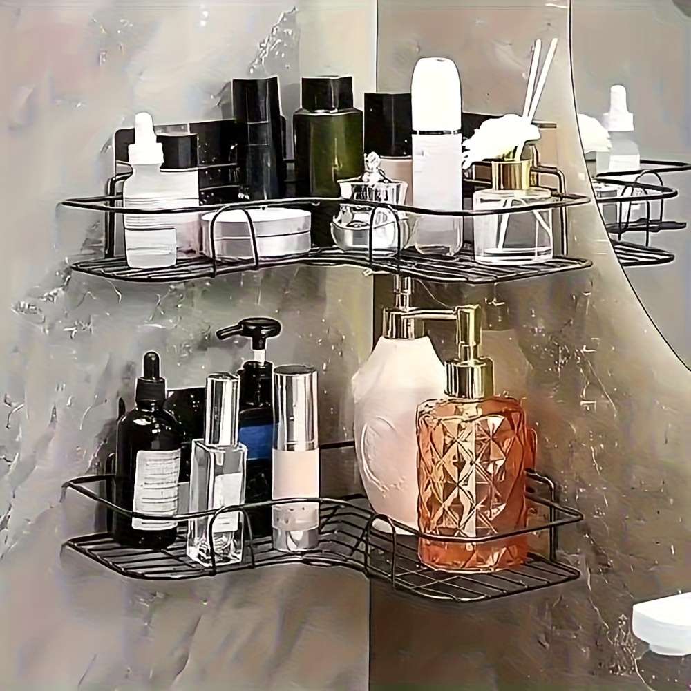 Bathroom Storage Rack Color White Model  2 Auxiliary Hooks