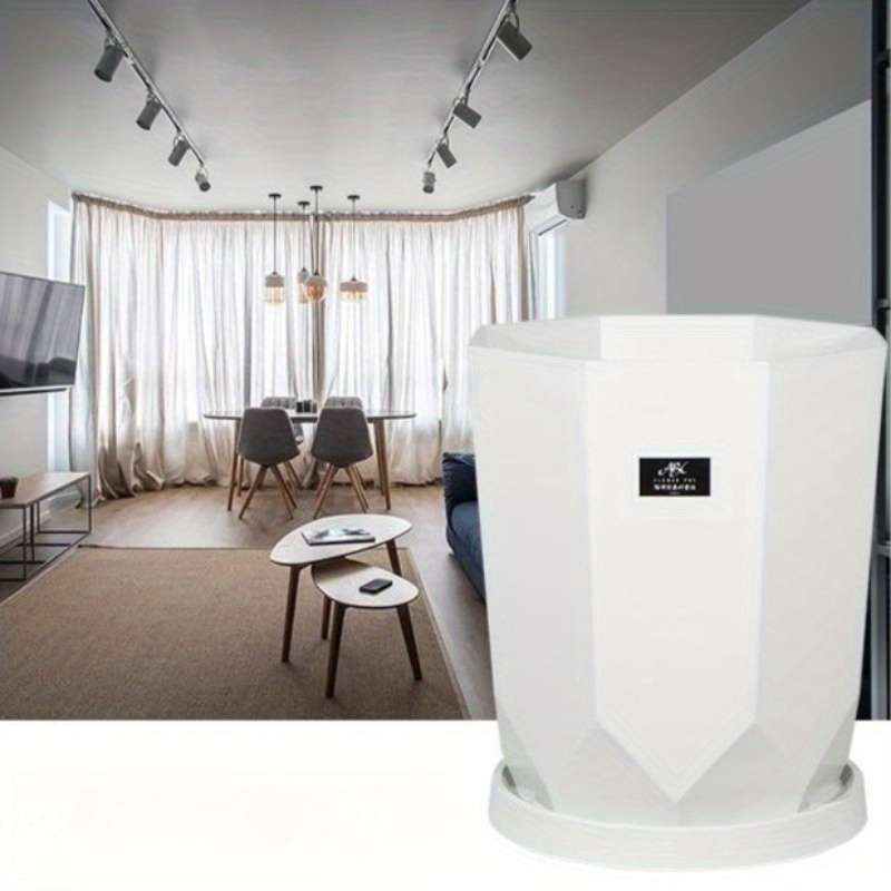 Flowerpot Model White 2 Pieces  Tray 2 Pieces