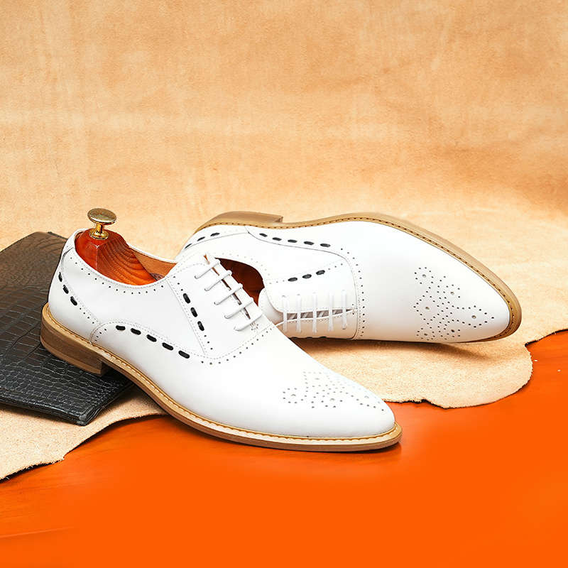 Mens Leather Shoes Color White Sizeuk 4.5
