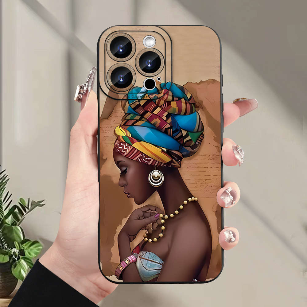 1Pc Black For iPhone 14 Pro Max African Girl Phone Case