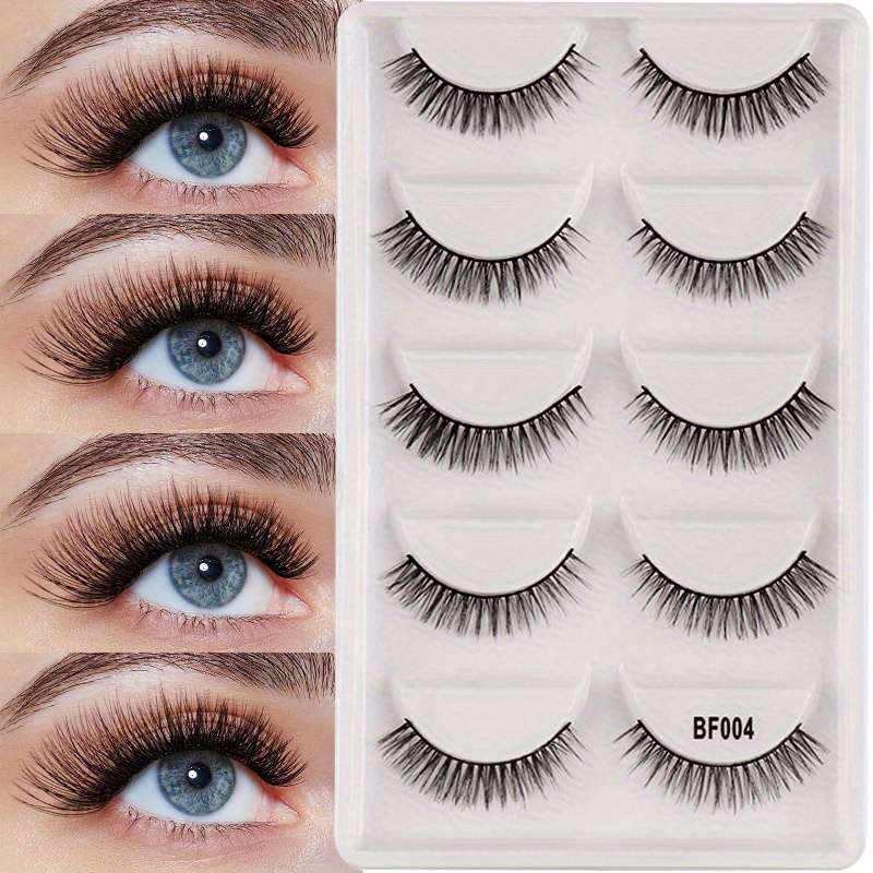 5 Pairs Natural False Eyelashes Color 5 Pairs Bf004 15mm