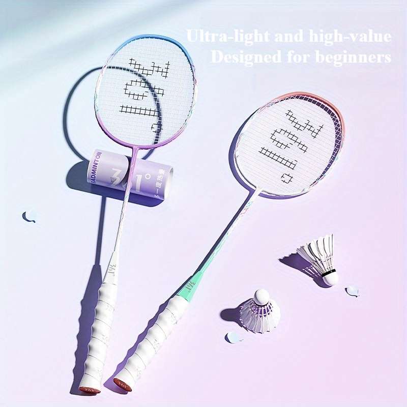 Badminton Racket Color 775 Blue Purple  Pink Green  Free 6Piece Set